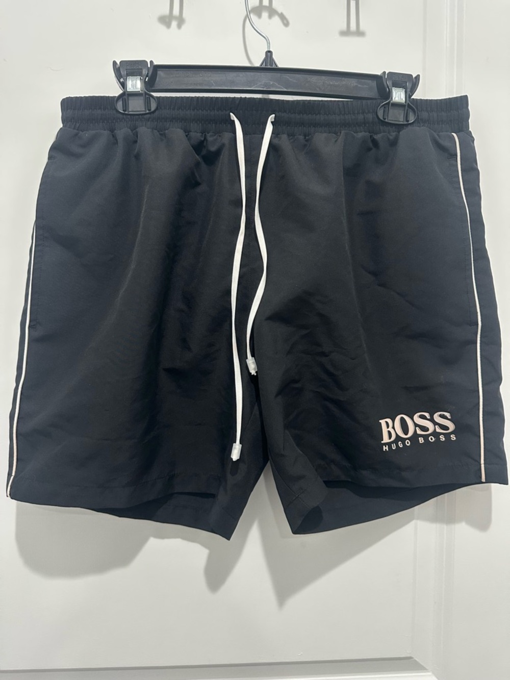Hugo Boss Black Shorts with White Logo